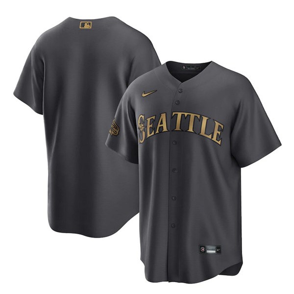 Seattle Mariners Blank Charcoal 2022 All-Star Cool Base Stitched Jersey