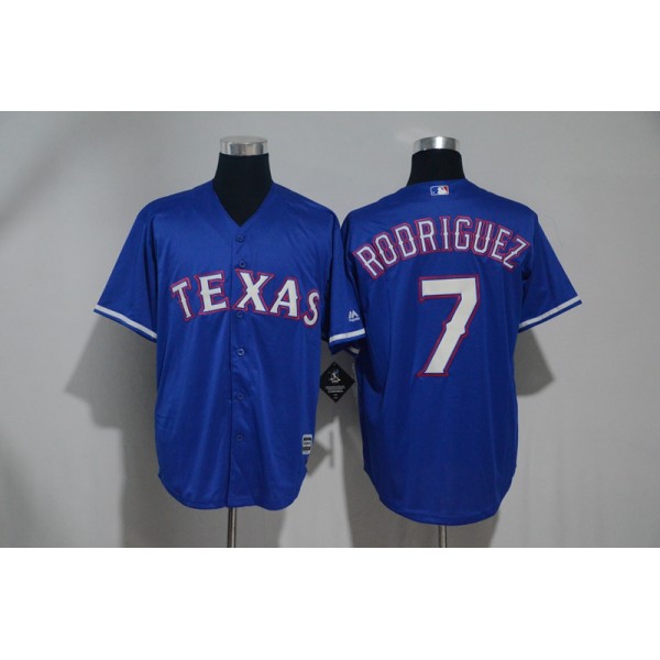 Texas Rangers #7 Ivan Rodriguez Blue Cool Base Stitched Jersey