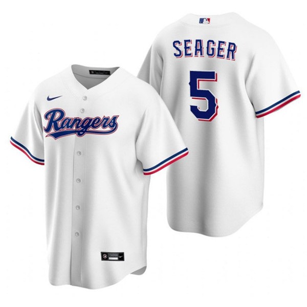 Texas Rangers #5 Corey Seager White Cool Base Stitched Baseball Jersey