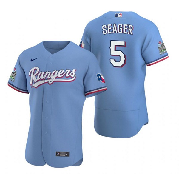 Texas Rangers #5 Corey Seager Light Blue Flex Base Stitched Jersey
