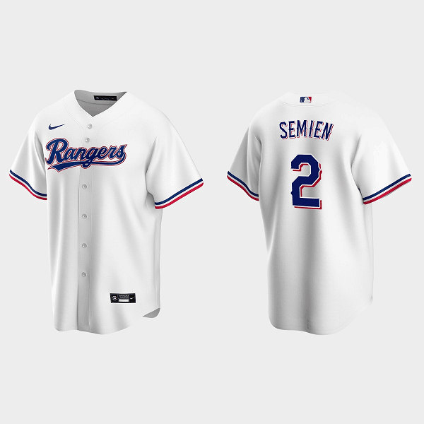 Texas Rangers #2 Marcus Semien White Cool Base Stitched Baseball Jersey