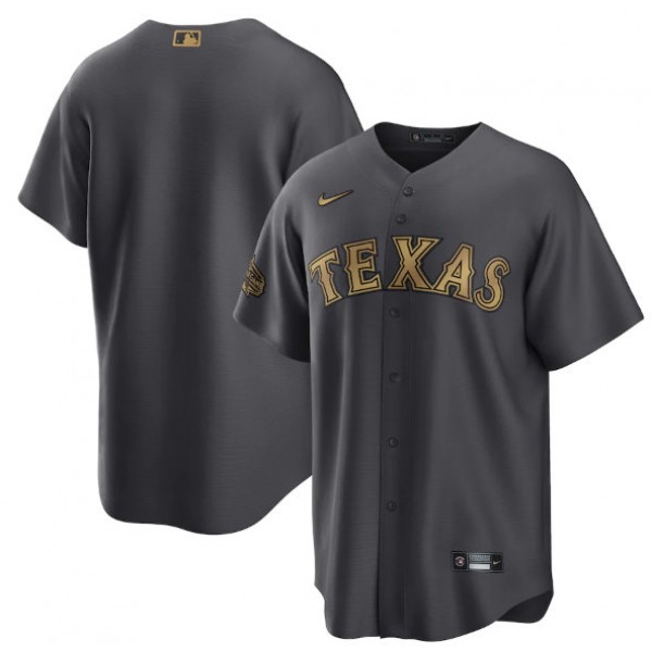 Texas Rangers Blank Charcoal 2022 All-Star Cool Base Stitched Baseball Jersey