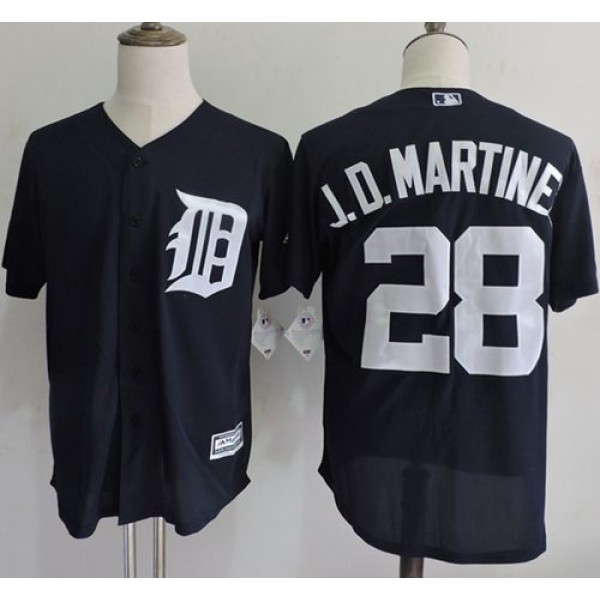 Tigers #28 J. D. Martinez Navy Blue Flexbase Authentic Collection Stitched Jersey