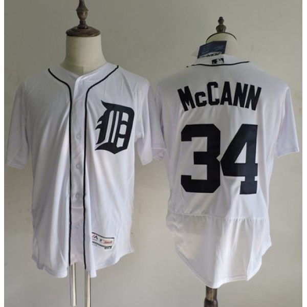Tigers #34 James McCann White Flexbase Authentic Collection Stitched Jersey
