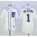 Tigers #1 Jose Iglesias White Flexbase Authentic Collection Stitched Jersey
