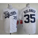 Tigers #35 Justin Verlander White Home "Los Tigres" Stitched Jersey