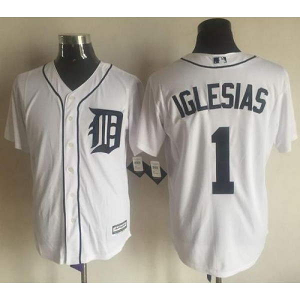 Tigers #1 Jose Iglesias White New Cool Base Stitched Jersey
