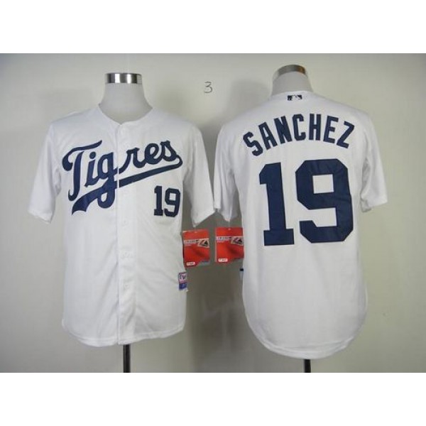 Tigers #19 Anibal Sanchez White "Los Tigres" Stitched Jersey