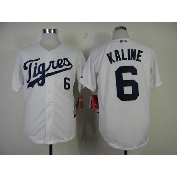 Tigers #6 Al Kaline White "Los Tigres" Stitched Jersey