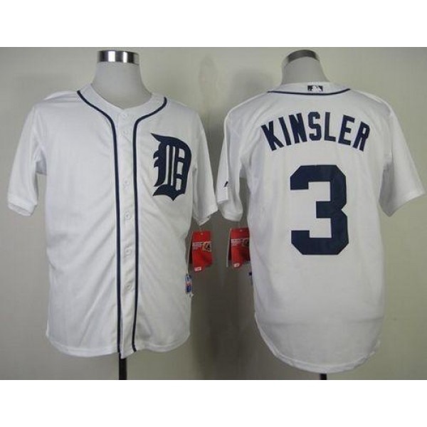 Tigers #3 Ian Kinsler White Cool Base Stitched Jersey
