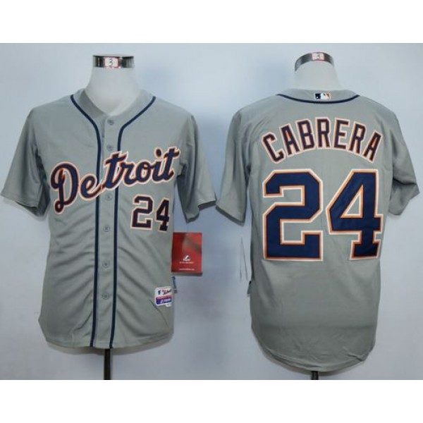 Tigers #24 Miguel Cabrera Grey Stitched Jersey