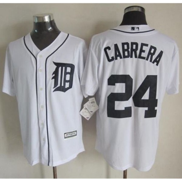 Tigers #24 Miguel Cabrera White New Cool Base Stitched Jersey