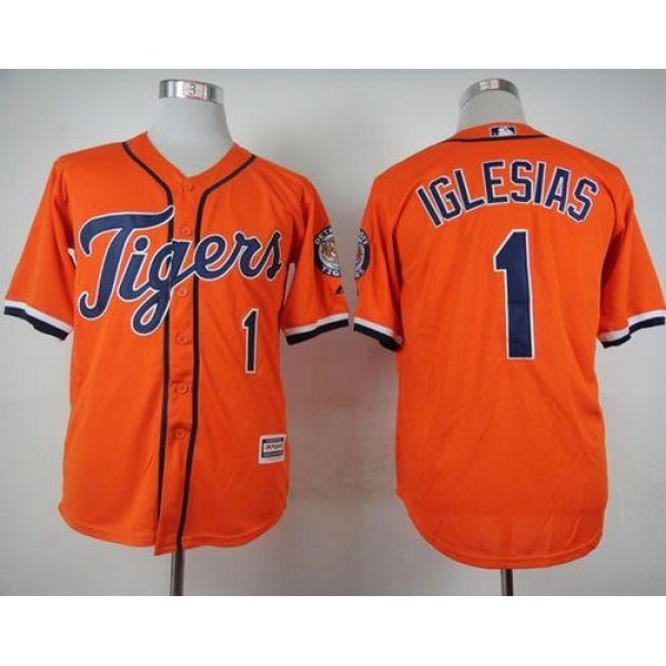 Tigers #1 Jose Iglesias Orange Cool Base Stitched Jersey
