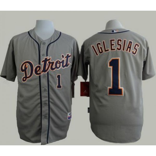 Tigers #1 Jose Iglesias Grey Cool Base Stitched Jersey