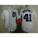 Tigers #41 Victor Martinez White Cool Base Stitched Jersey