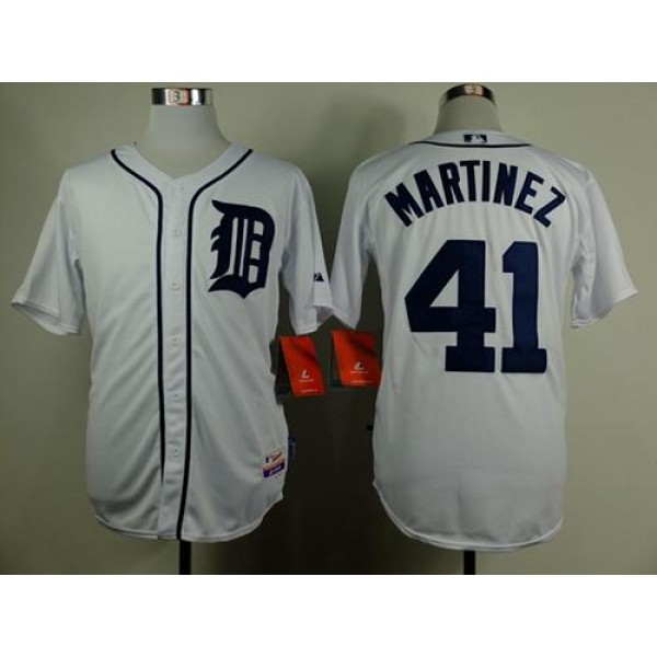 Tigers #41 Victor Martinez White Cool Base Stitched Jersey