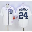 Tigers #24 Miguel Cabrera Stitched White Jersey