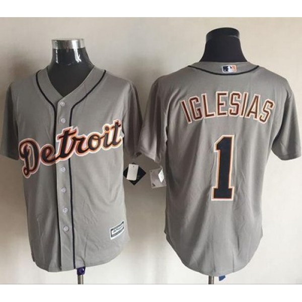 Tigers #1 Jose Iglesias Grey New Cool Base Stitched Jersey