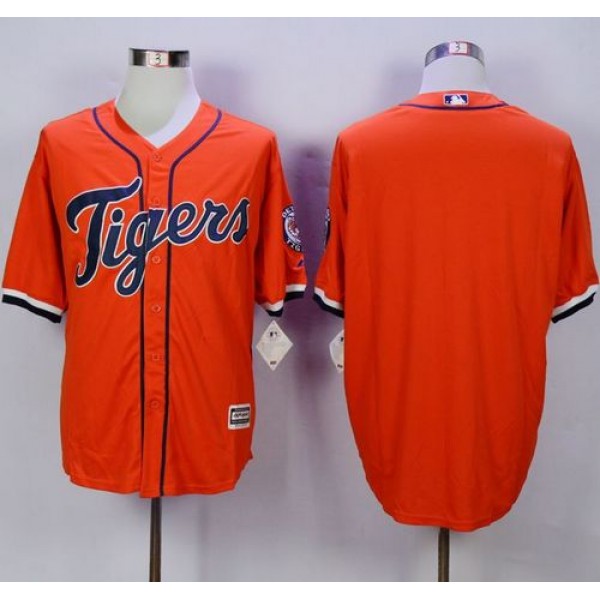 Tigers Blank Orange New Cool Base Stitched Jersey
