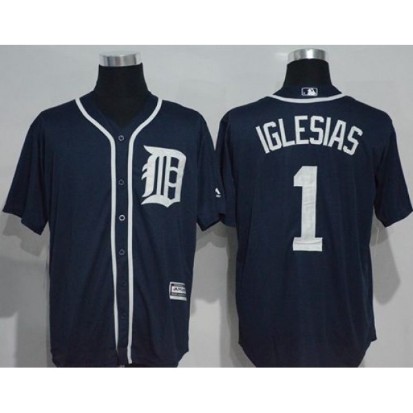 Tigers #1 Jose Iglesias Navy Blue New Cool Base Stitched Jersey