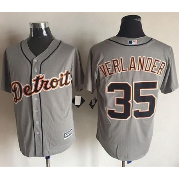 Tigers #35 Justin Verlander Grey New Cool Base Stitched Jersey