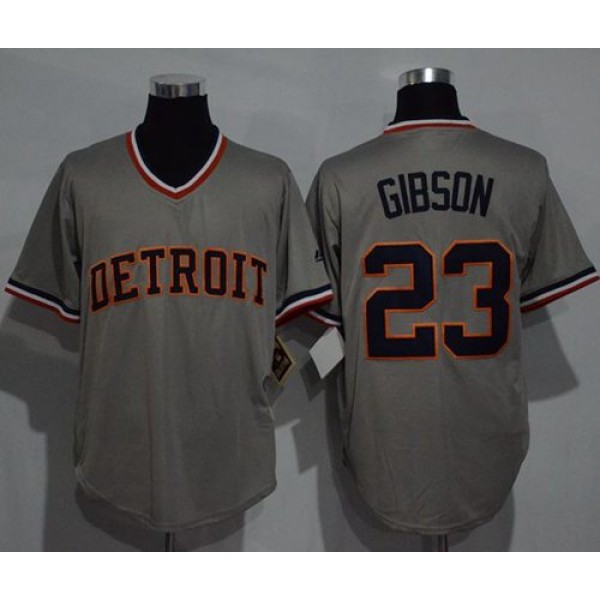 Tigers #23 Kirk Gibson Grey Cooperstown Throwback Stitched Jersey