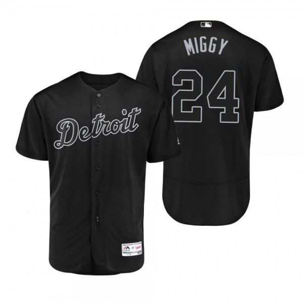 Tigers #24 Miguel Cabrera Black Flex Base Stitched Jersey