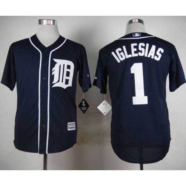 Tigers #1 Jose Iglesias Navy Blue Cool Base Stitched Jersey