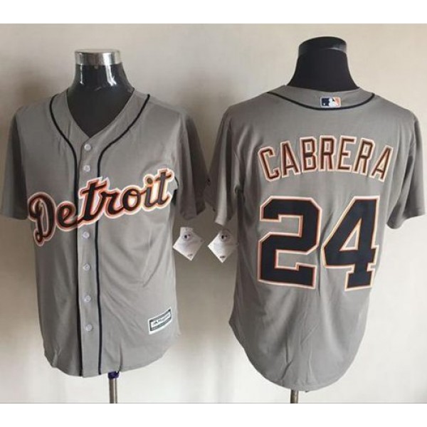 Tigers #24 Miguel Cabrera Grey New Cool Base Stitched Jersey