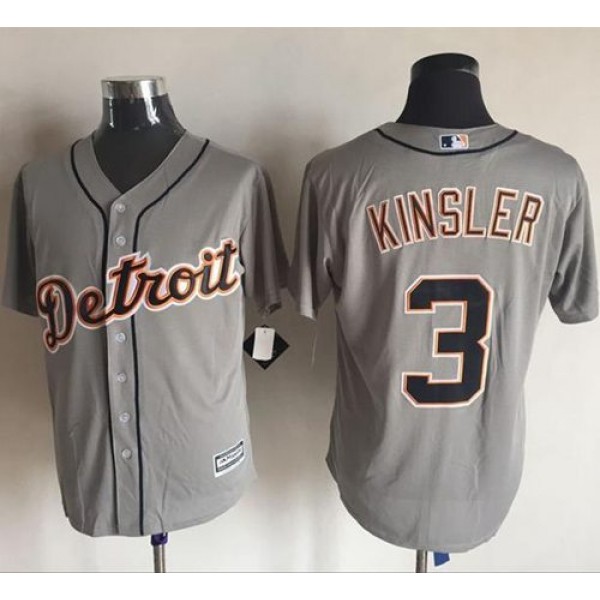 Tigers #3 Ian Kinsler Grey New Cool Base Stitched Jersey