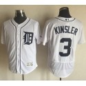 Tigers #3 Ian Kinsler White Flexbase Authentic Collection Stitched Jersey