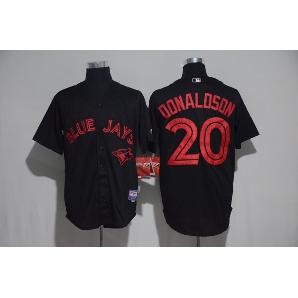 Toronto Blue Jays #20 Josh Donaldson Black Strip Stitched Jersey