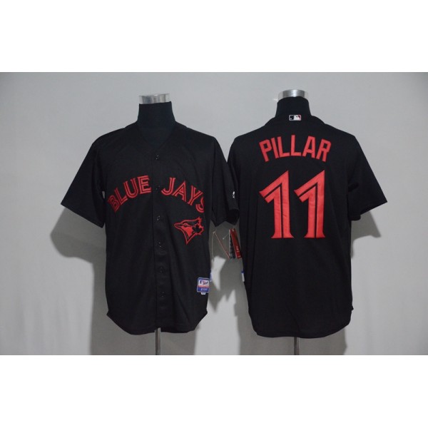 Toronto Blue Jays #11Kevin Pillar Black Strip Stitched Jersey