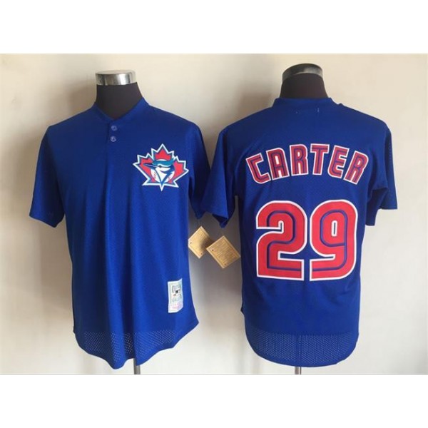 Toronto Blue Jays #29 Joe Carter Mitchell And Ness Blue 1997 Throwback Stitched Jersey