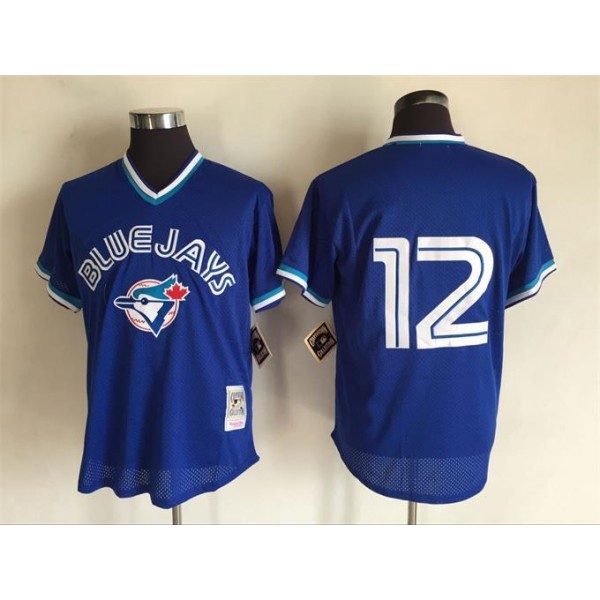 Toronto Blue Jays #12 Roberto Alomar Mitchell And Ness Royal Blue Throwback Stitched Jersey