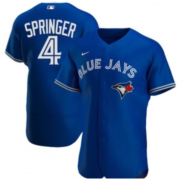 Toronto Blue Jays #4 George Springer Royal Flex Base Stitched Jersey