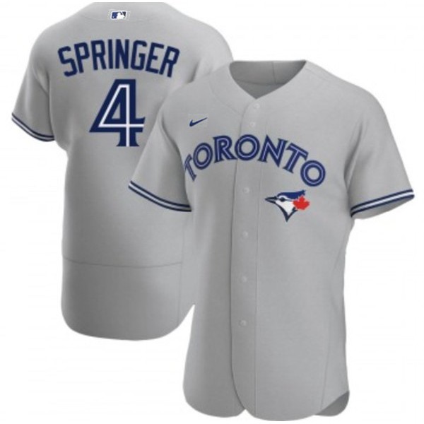 Toronto Blue Jays #4 George Springer Gray Flex Base Stitched Jersey
