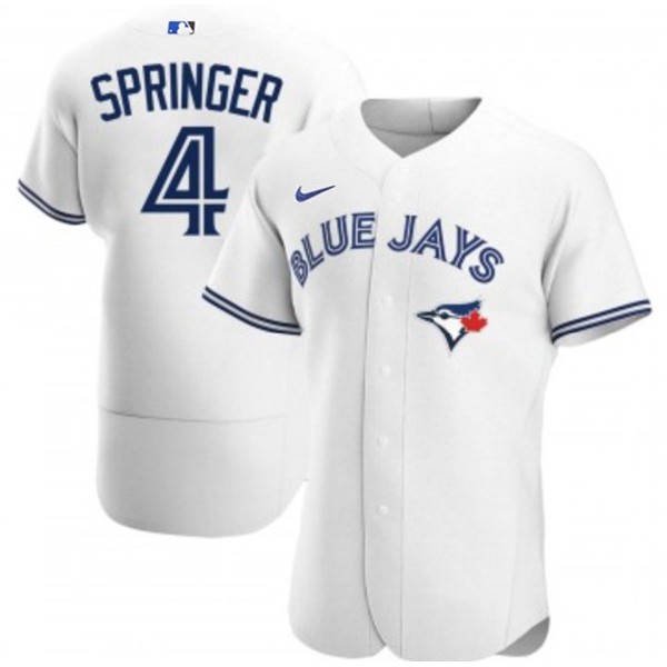 Toronto Blue Jays #4 George Springer White Flex Base Stitched Jersey