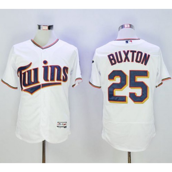 Twins #25 Byron Buxton White Flexbase Authentic Collection Stitched Jersey