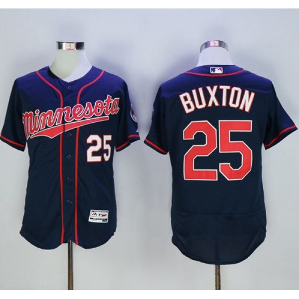 Twins #25 Byron Buxton Navy Blue Flexbase Authentic Collection Stitched Jersey