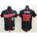 Twins #22 Miguel Sano Navy Blue Flexbase Authentic Collection Stitched Jersey