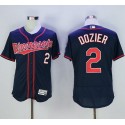 Twins #2 Brian Dozier Navy Blue Flexbase Authentic Collection Stitched Jersey