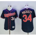 Twins #34 Kirby Puckett Navy Blue Flexbase Authentic Collection Stitched Jersey