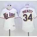Twins #34 Kirby Puckett White Flexbase Authentic Collection Stitched Jersey