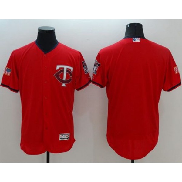 Twins Blank Red Fashion Stars Stripes Flexbase Authentic Stitched Jersey