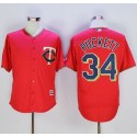 Twins #34 Kirby Puckett Red New Cool Base Stitched Jersey