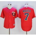 Twins #7 Joe Mauer Red New Cool Base Stitched Jersey