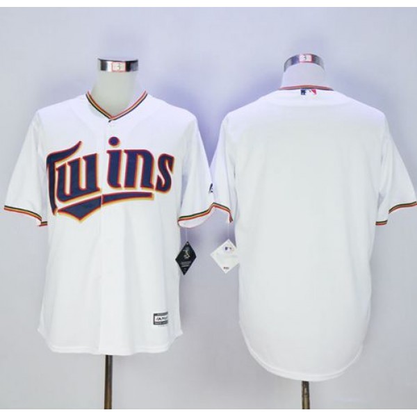 Twins Blank New White Cool Base Stitched Jersey