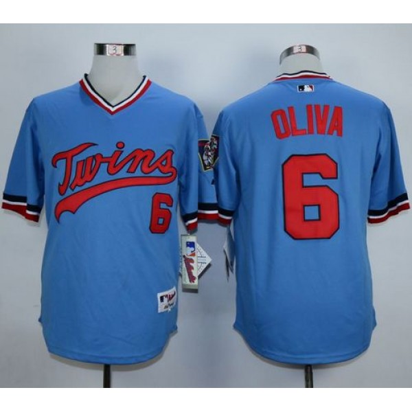 Twins #6 Tony Oliva Light Blue 1984 Turn Back The Clock Stitched Jersey
