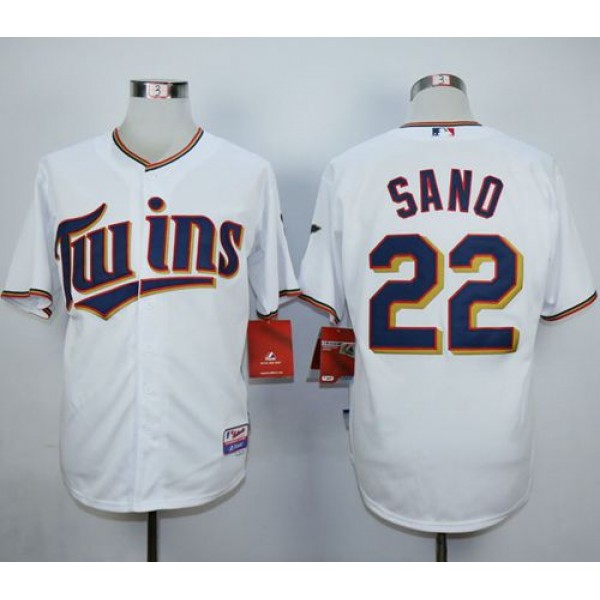 Twins #22 Miguel Sano White Home Cool Base Stitched Jersey